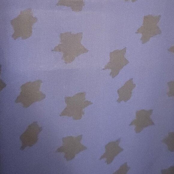 Halogen Womens Blue Sheer Black Star Print Blouse Medium - Picture 3 of 5